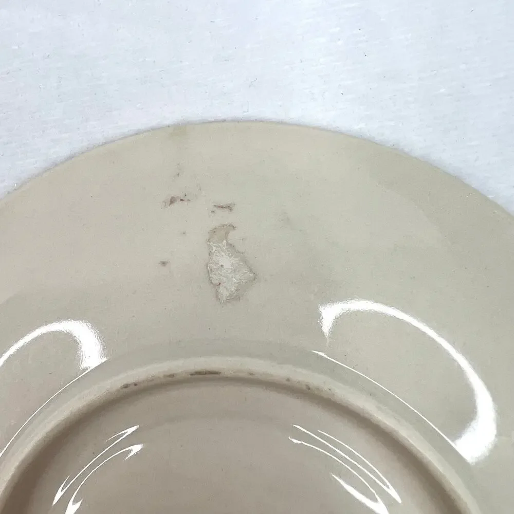 Vintage Burton & Burton Red Transferware Toile China Saucer